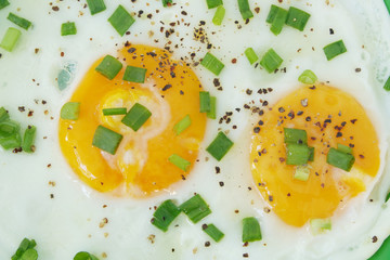 Fried eggs background