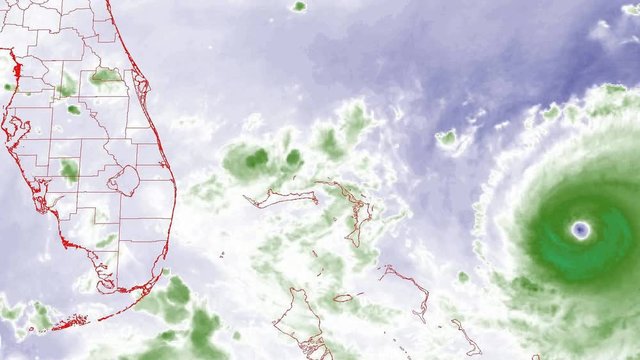 2019 Hurricane Dorian time lapse satellite imagery. Bahamas Landfall Band 8  This work was created using data provided by NOAA / NESDIS / STAR which is not subject to copyright protection. 