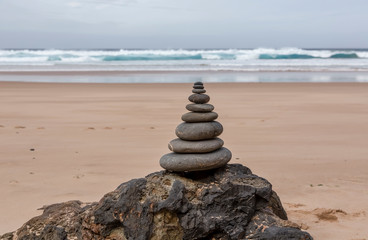 Stone Tower At A Portuguese Beach