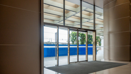 Entrance door luxury of business office building.