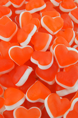 Heart shaped fruit candy background