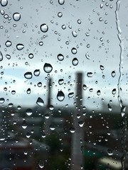 water drops on glass