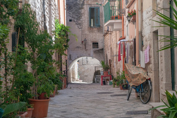 Oldtown street in Barletta city, region Puglia, Southern Italy