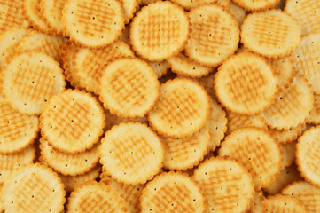 Round crackers as background