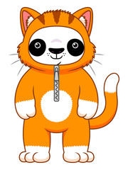 Panda in cat suit