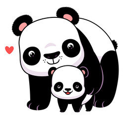 Panda and cub