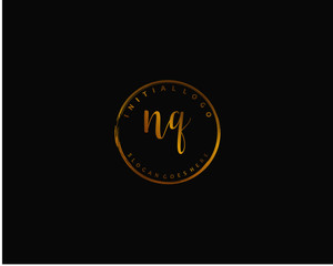 Fototapeta na wymiar NQ Initial letter logo template vector