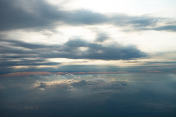 Fototapeta na wymiar Clouds viewed from airplane