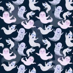 seamless pattern with ghost