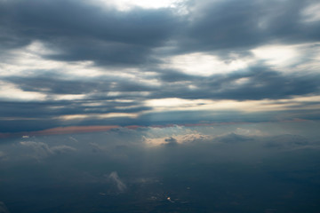 Fototapeta na wymiar Clouds viewed from airplane