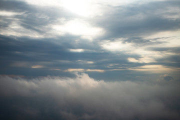 Obraz premium Clouds viewed from airplane
