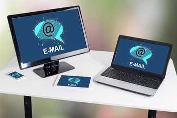 Email concept on different devices