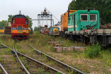 Obraz premium Железнодорожный разъезд. Депо.