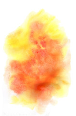 Watercolor hand painting; Mix of red,pink yellow, vibriant color art on paper for art. Illustration