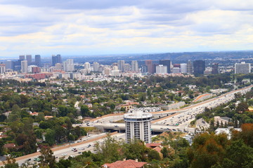 LOS ANGELES (California) view of Westwood skyscrapers