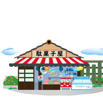 駄菓子屋 　昭和　レトロ　昔　日本　お菓子　風景