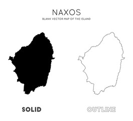 Naxos map. Blank vector map of the Island. Borders of Naxos for your infographic. Vector illustration. - obrazy, fototapety, plakaty
