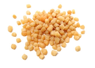 Dried Scallops on white background.