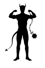 Black Bull Warrior with bomb chain. Warrior for hunter games