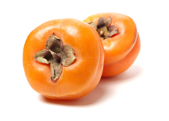Persimmon on white background. Healthy, image.