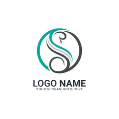 Luxury swan logo design. Editable logo design
