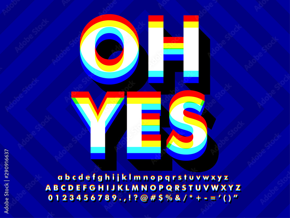 Poster 3d overprint text effect