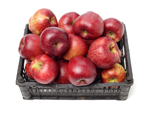 A red apple isolated on white background.