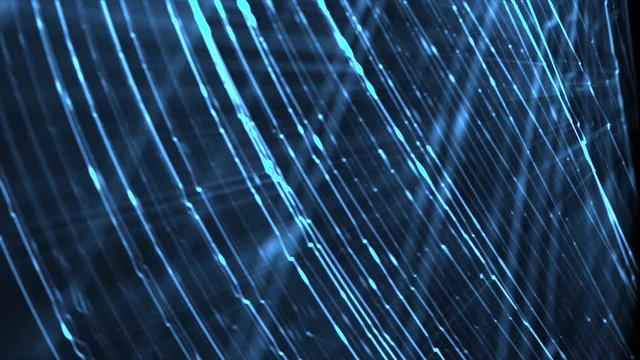 Blue digital technology particles on black background (Looping) 