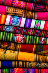 colorful fabrics at the market