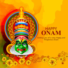 easy to edit vector illustration of Happy Onam holiday for South India festival background