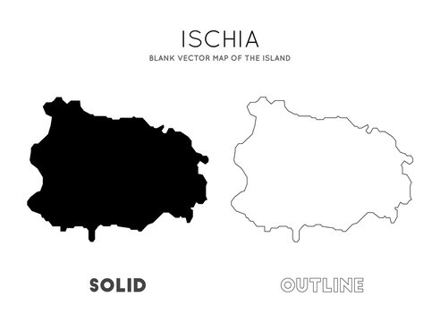 Ischia map. Blank vector map of the Island. Borders of Ischia for your infographic. Vector illustration.