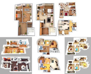 Fototapeta premium 3d render, illustration, apartment, rendering