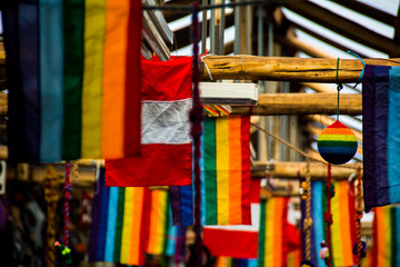 colorful market in peru