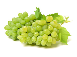 Green grape isolated on white background.