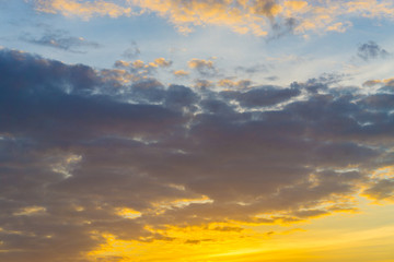 Naklejka na ściany i meble Colorful sunset light sky with cloud