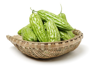 Bitter melon , Bitter gourd on white background