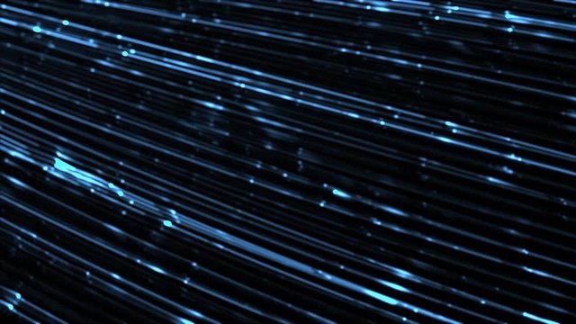 Blue digital technology particles on black background (Looping) 