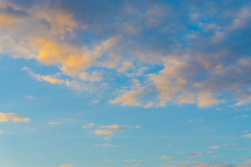 Colorful sunset light sky with cloud