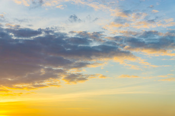 Colorful sunset light sky with cloud