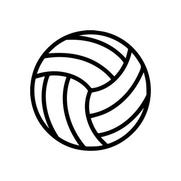 Volleyball icon, Volleyball logo isolated in white and black