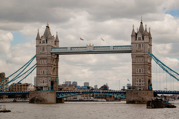 Fototapeta na wymiar London Tower Bridge is the most famous bridge in London City, standing over the River Thames.