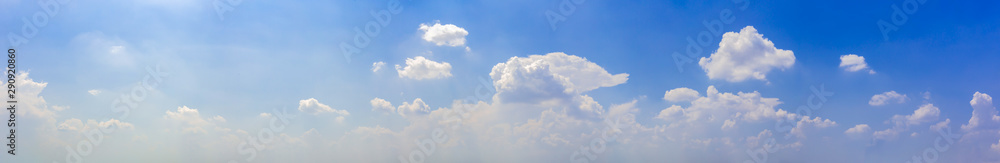 Wall mural blue sky with tiny clouds. panorama