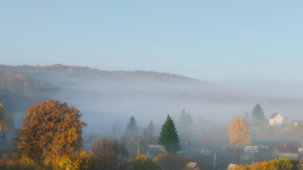Fototapeta premium foggy morning in the countryside