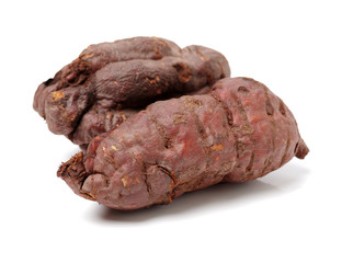 The Chinese medicine Polygonum multiflorum on white background