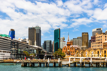 Modern city architecture in Sydney downtown area. Sydney, Australia, 2019.