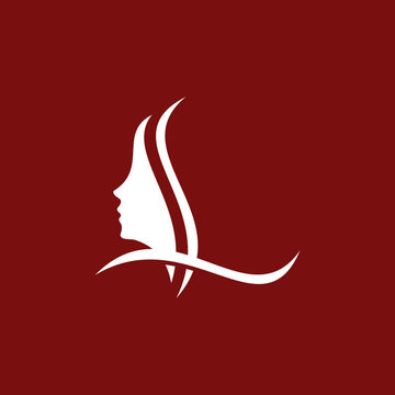 Letter L Beauty Face Creative Icon Logo Design Design Template Element Vector Illustration