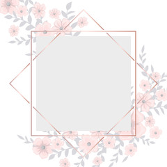 Greeting card with flowers. Vector frame