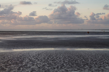Cuxhaven Wadden Sea at Sunset (North Sea of Germany)