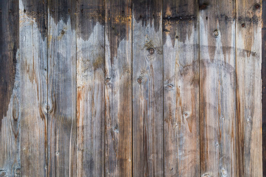 Texture of wooden boards at a kiosk