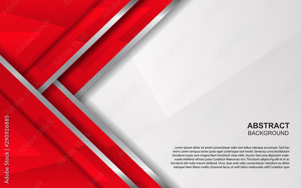 Poster white and red abstract background vector. modern concept with silver effect for use element cover, c